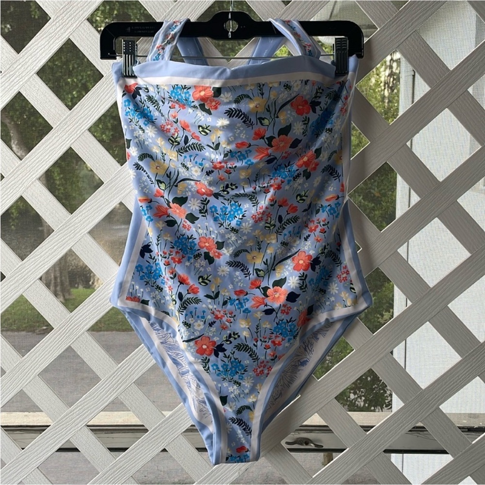 Skays ‘Visual Swim’ Reversible Floral Tie-Strap One-Piece - Picture 3 of 13